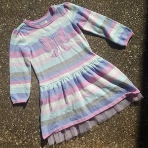 Children's Place Striped Bow Sweater Dress 4T
